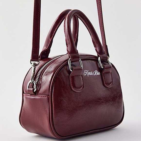 Urban Outfitters Bow Bowler Bag in Burgundy - Picture 2 of 5